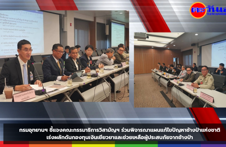 กรมอุทยานฯ ชี้แจงคณะกรรมาธิการวิสามัญฯ ร่วมพิจารณาแผนแก้ไขปัญหาช้างป่าแห่งชาติ เร่งผลักดันกองทุนเงินเยียวยาและช่วยเหลือผู้ประสบภัยจากช้างป่า