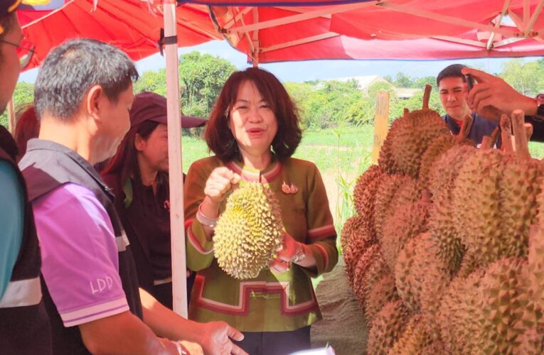 รอง ผวจ.ระยอง นำทีมตรวจแผงจำหน่ายทุเรียน คุมเข้มป้องกันและแก้ไขปัญหาทุเรียนอ่อนออกสู่ตลาด และถึงมือผู้บริโภค หวั่นส่งผลเสียต่อภาพลักษณ์ของจังหวัด